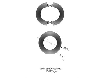Wandrosette Rauchrohr Stahl zweiteilig Randbreite 52 mm Ø 155 mm schwarz